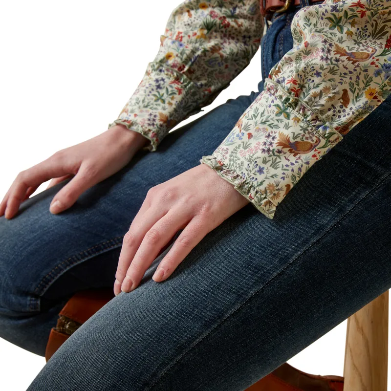Ariat Country Clarion Ladies Blouse - Bird Print-2