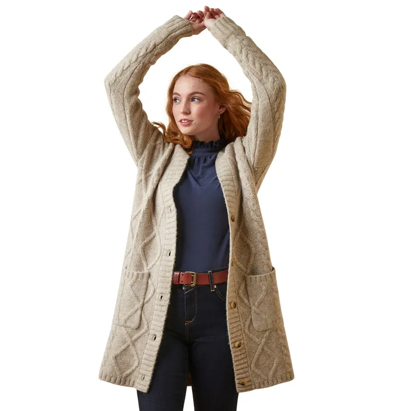 Ariat Country Colma Ladies Cardigan - Oatmeal-2