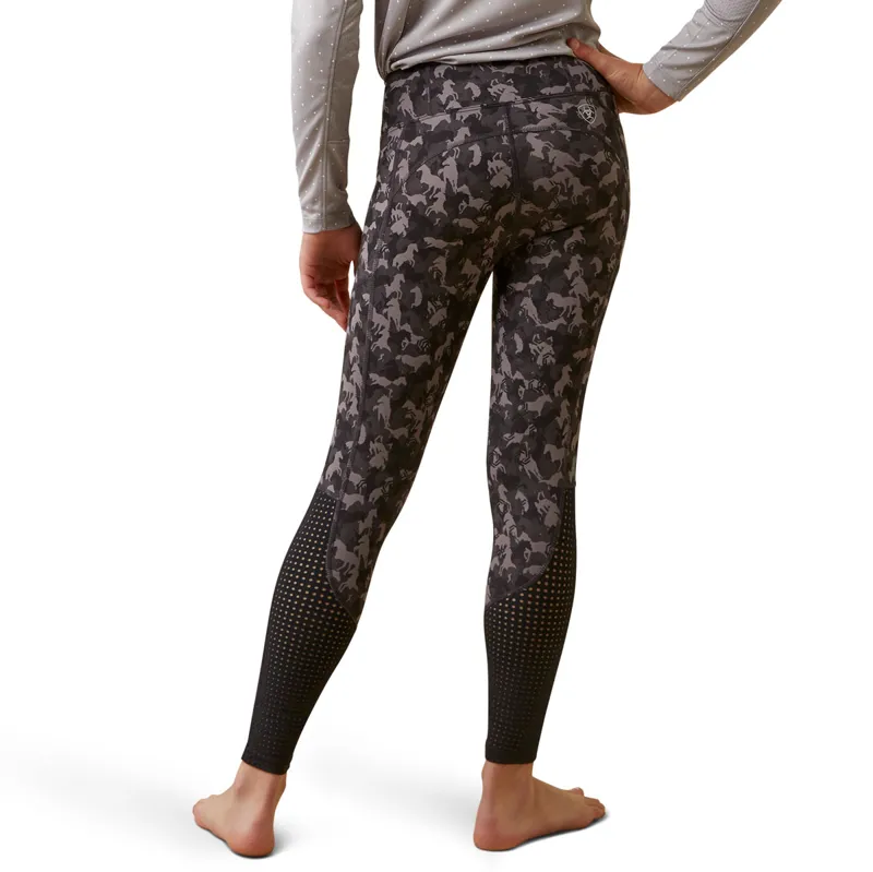 Ariat EOS Full Grip Youth Riding Tights - Periscope Camo Horse-1