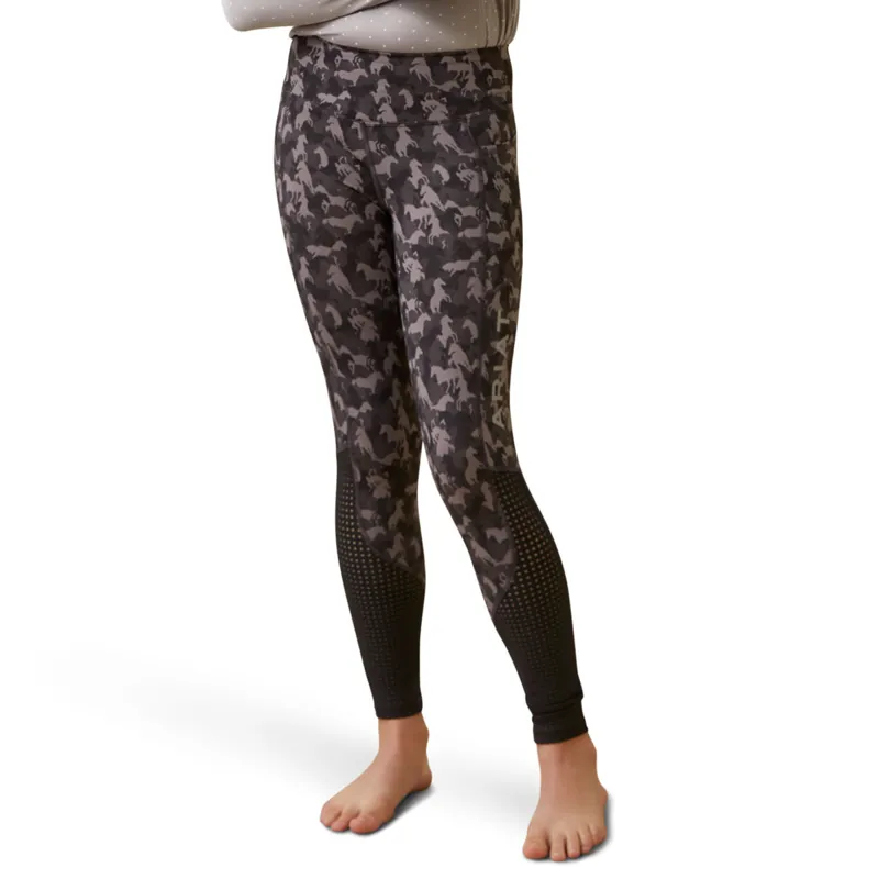 Ariat EOS Full Grip Youth Riding Tights - Periscope Camo Horse