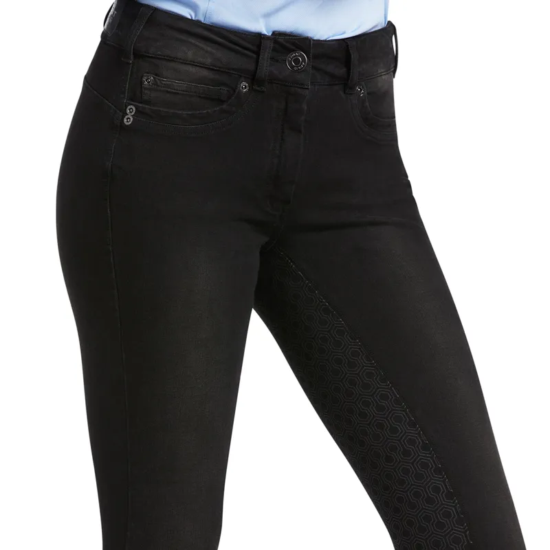 Ariat Halo B Denim Full Grip Ladies Breeches - Black Rinse-2