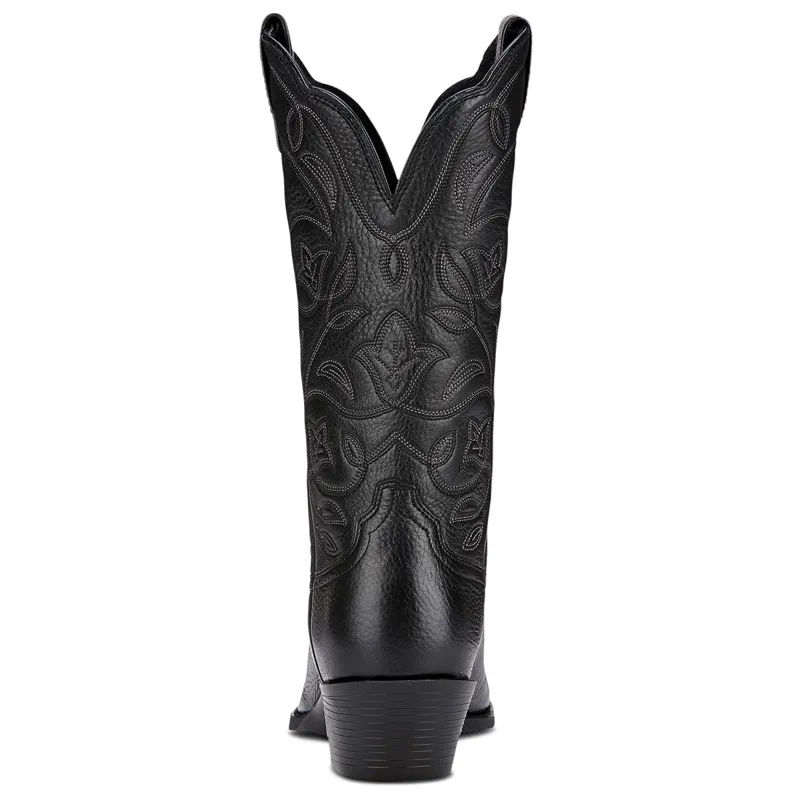 Ariat Womens Heritage Round Toe Western Boots  - Black Deertan-1