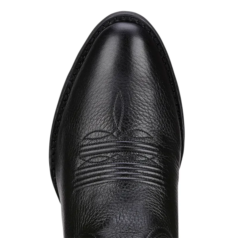 Ariat Womens Heritage Round Toe Western Boots  - Black Deertan-4