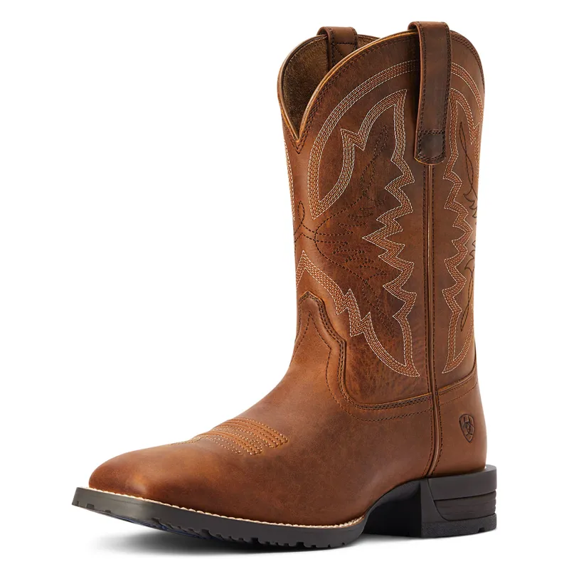 Ariat Hybrid Ranchwork Mens Western Boots Thatch Brown