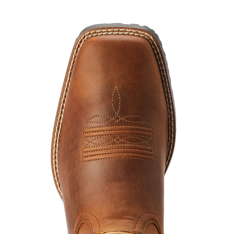 Ariat Hybrid Ranchwork Mens Western Boots Thatch Brown