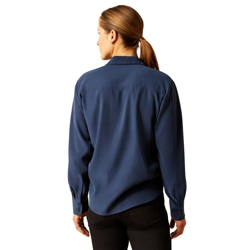 Ariat Country Larkspur Ladies Long Sleeve Blouse - Navy-1