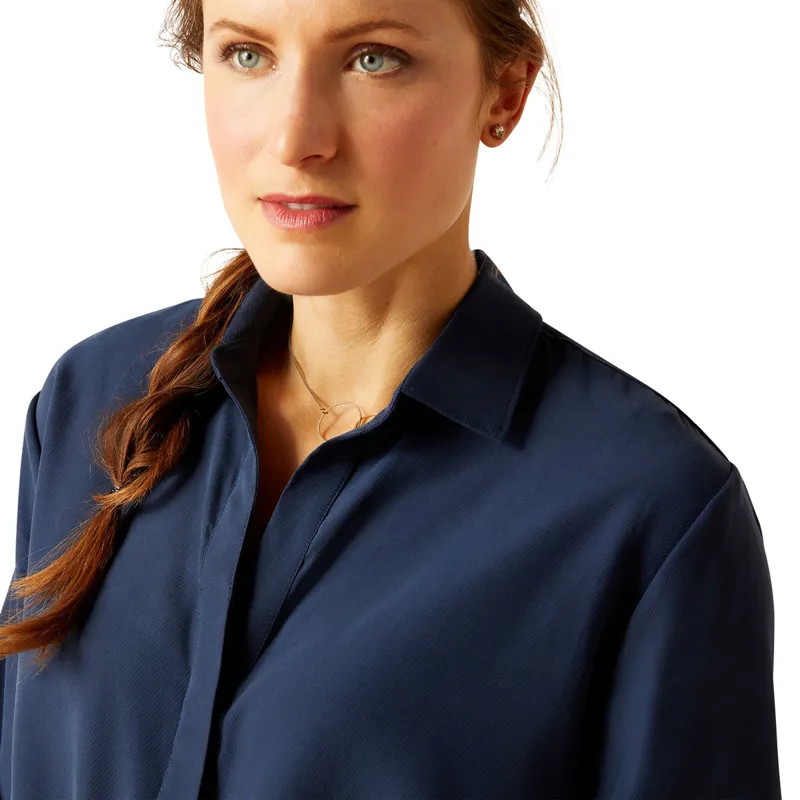 Ariat Country Larkspur Ladies Long Sleeve Blouse - Navy-2