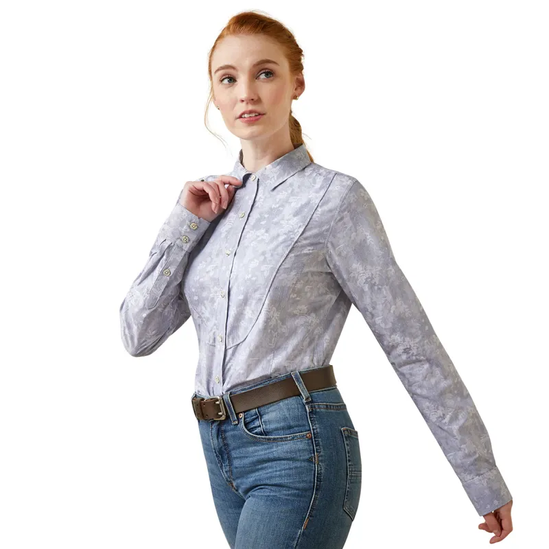 Ariat Muir Long Sleeve Ladies Blouse - Blue Jacquard