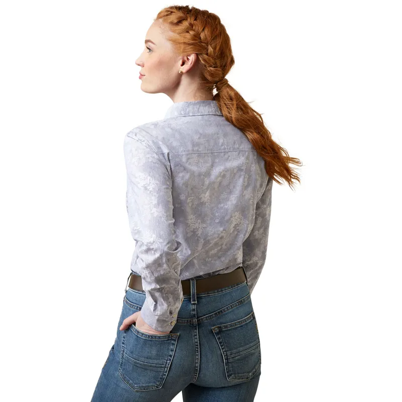 Ariat Muir Long Sleeve Ladies Blouse - Blue Jacquard-1