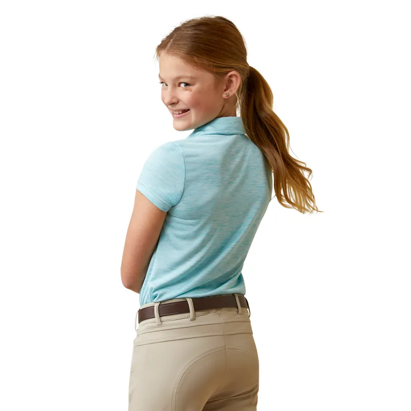 Ariat Laguna Junior Polo Shirt - Heather Maui Blue-1