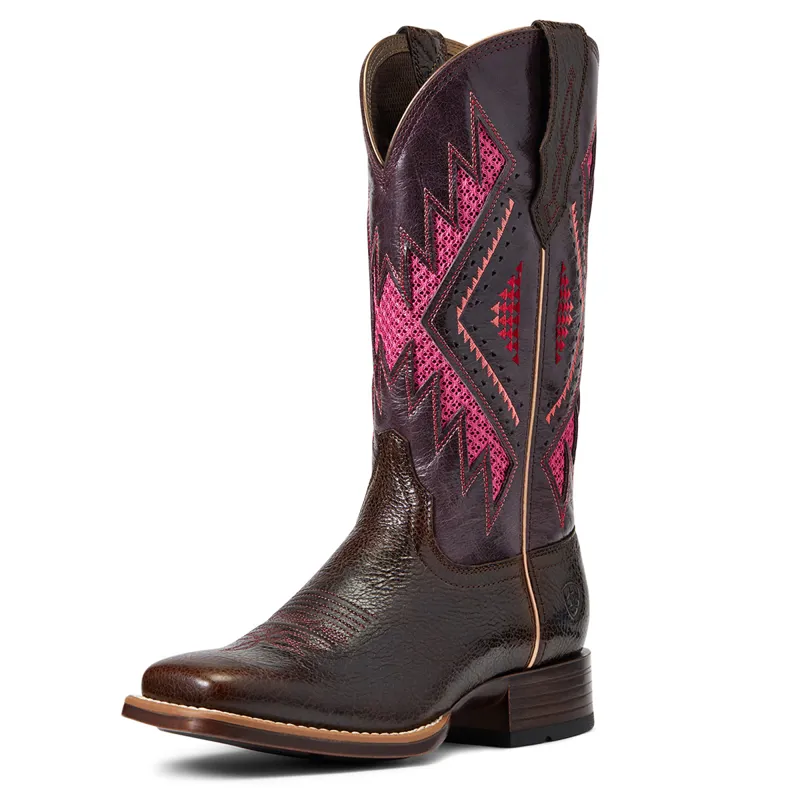 Ariat Sierra VentTEK Ladies Western Boots Chocolate Chip Wine