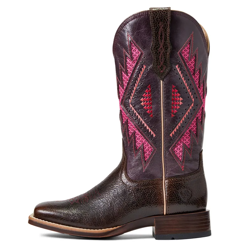 Ariat Sierra VentTEK Ladies Western Boots Chocolate Chip Wine