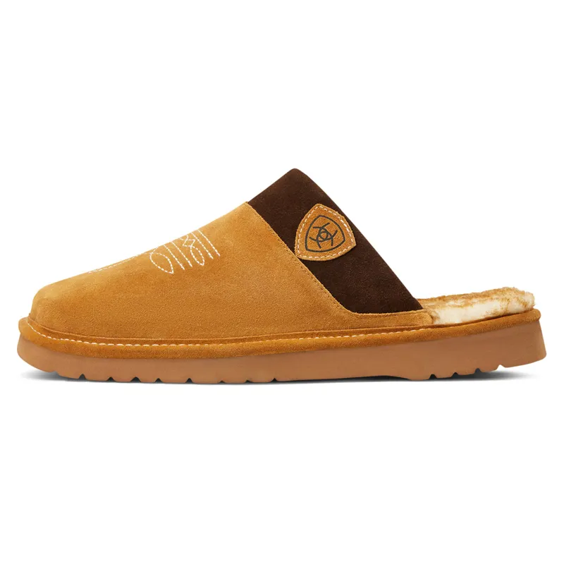 Ariat Silversmith Faux Shearling Square Toe Mens Slippers - Chestnut-2