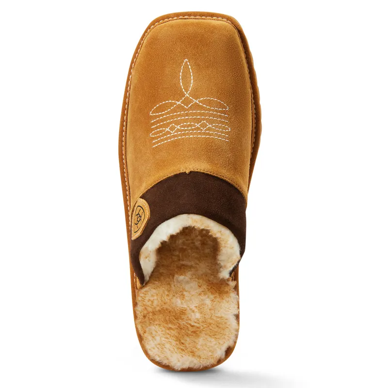 Ariat Silversmith Faux Shearling Square Toe Mens Slippers - Chestnut-4