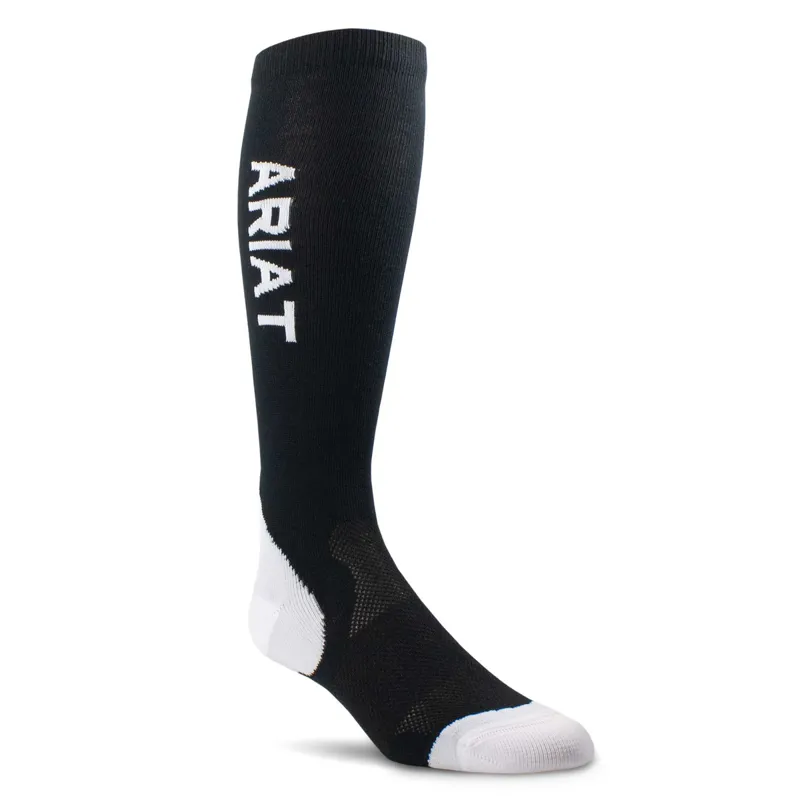 AriatTEK Performance Riding Socks - Black/White