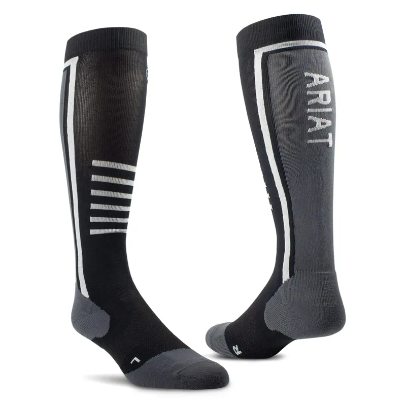 AriatTEK Slimline Performance Ladies Socks - Black/Sleet