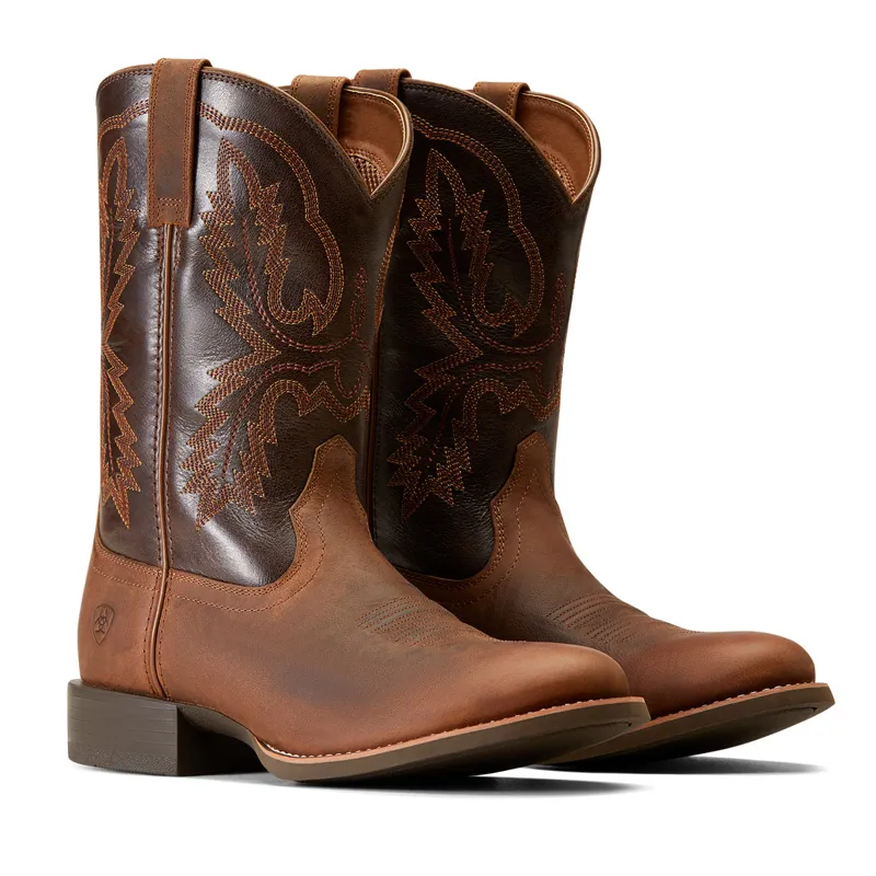 Ariat Sport Stratten Mens Western Boots Sorrel Crunch Brown