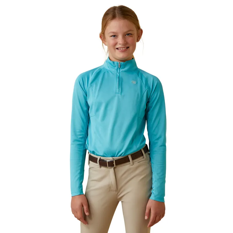 Ariat Sunstopper 2.0 Junior Girls Base Layer Top - Maui Blue
