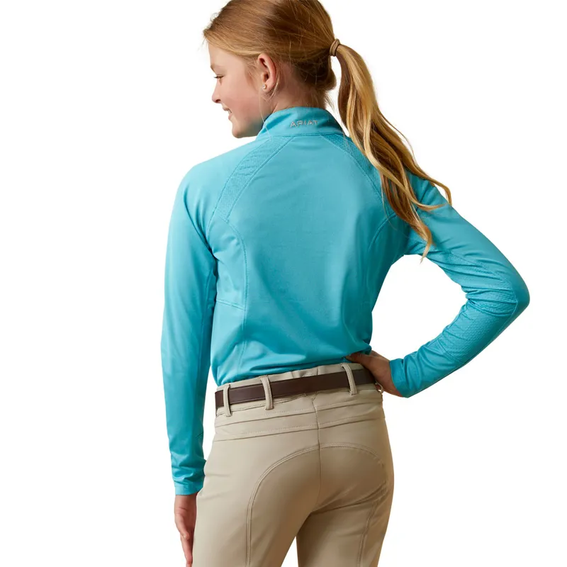 Ariat Sunstopper 2.0 Junior Girls Base Layer Top - Maui Blue-1