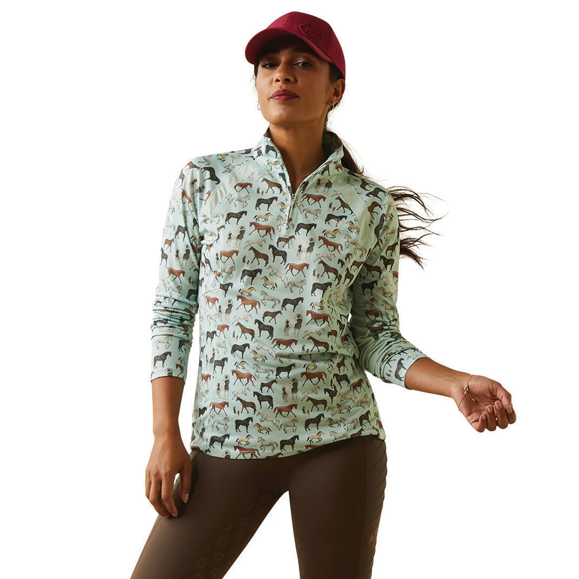 Chemise Ariat Showstopper Femme - Tissu Technique, Coupe Modern, Aqua Foam - Taille M