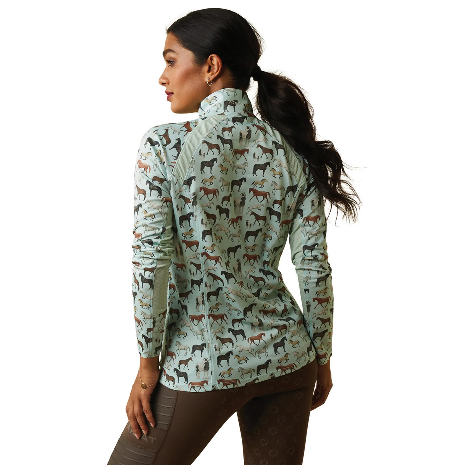 Couche de base femme Ariat Sunstopper 2.0 1/4 fermeture éclair BLANCHE