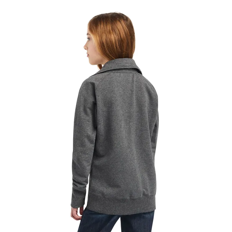 Ariat Team Logo Full Zip Youth Sweatshirt - Charcoal Grey-1