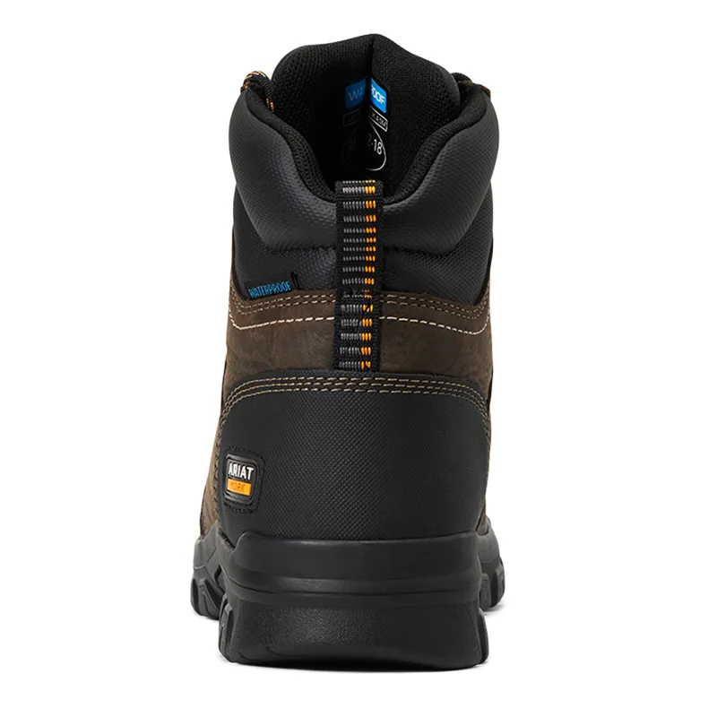 Ariat Treadfast Steel Toecap Waterproof Ladies Boots - Dark Brown-1