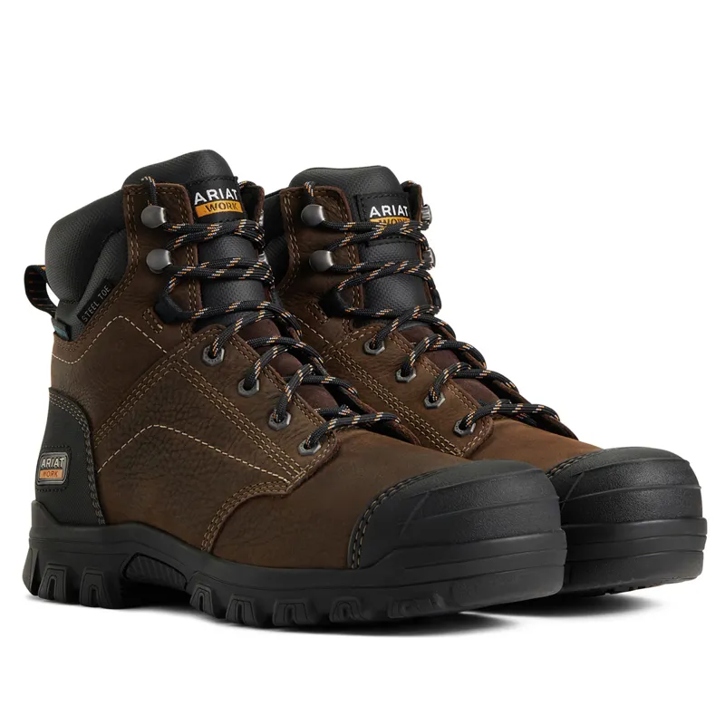 Ariat Treadfast Steel Toecap Waterproof Ladies Boots - Dark Brown-5