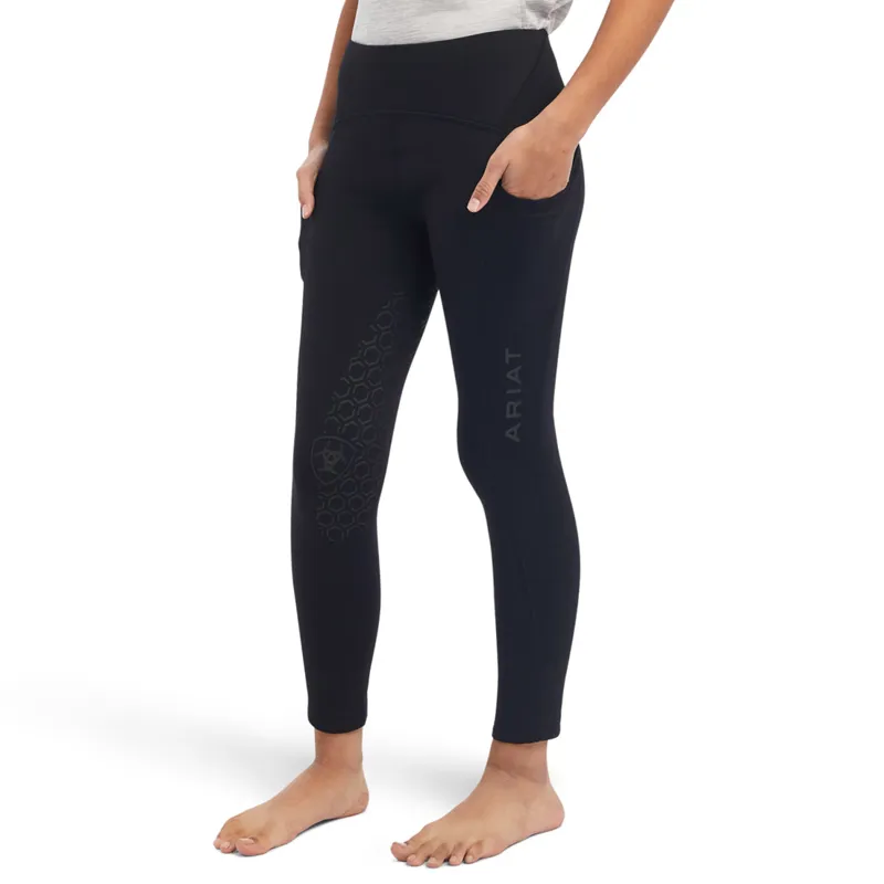 Ariat Venture Thermal Half Grip Junior Riding Tights Black
