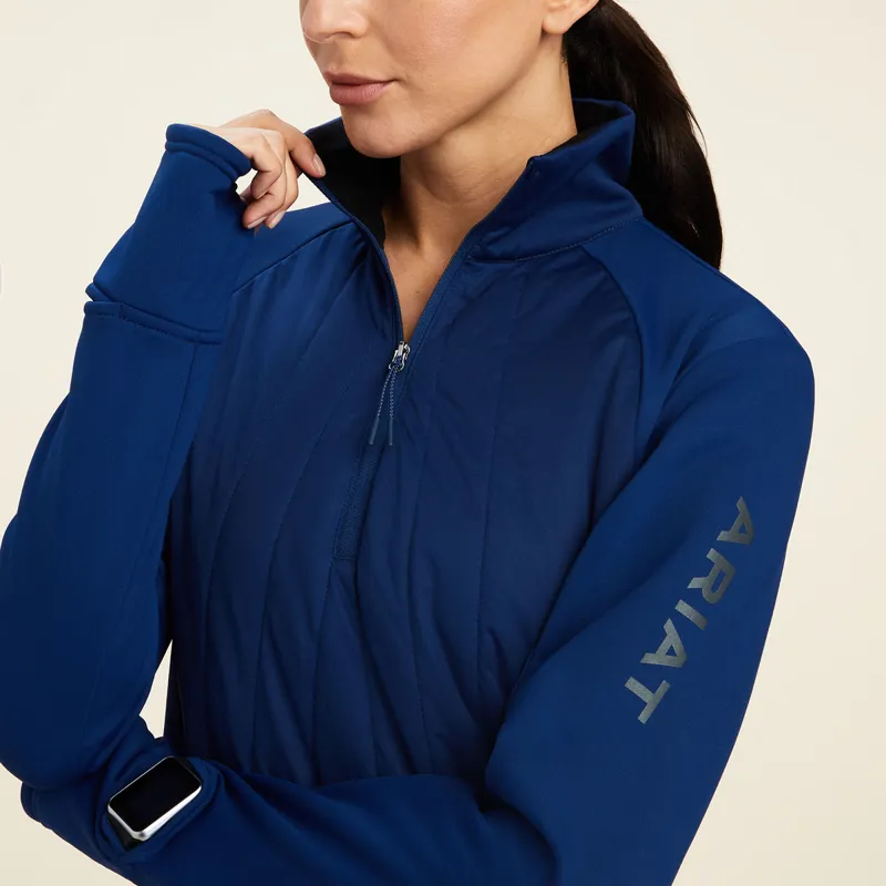 Ariat Venture 1/2 Zip Ladies Sweatshirt - Estate Blue - X-Small-3