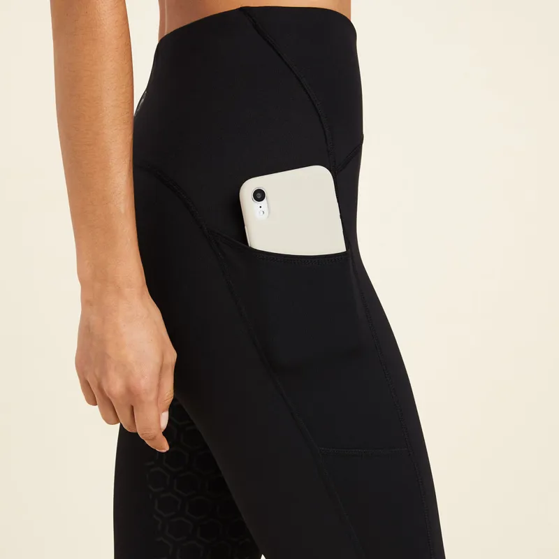 Ariat Venture Thermal Half Grip Ladies Riding Tights - Black-3