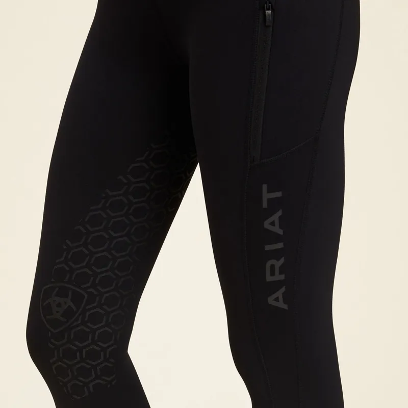 Ariat Venture Thermal Half Grip Ladies Riding Tights - Black-4