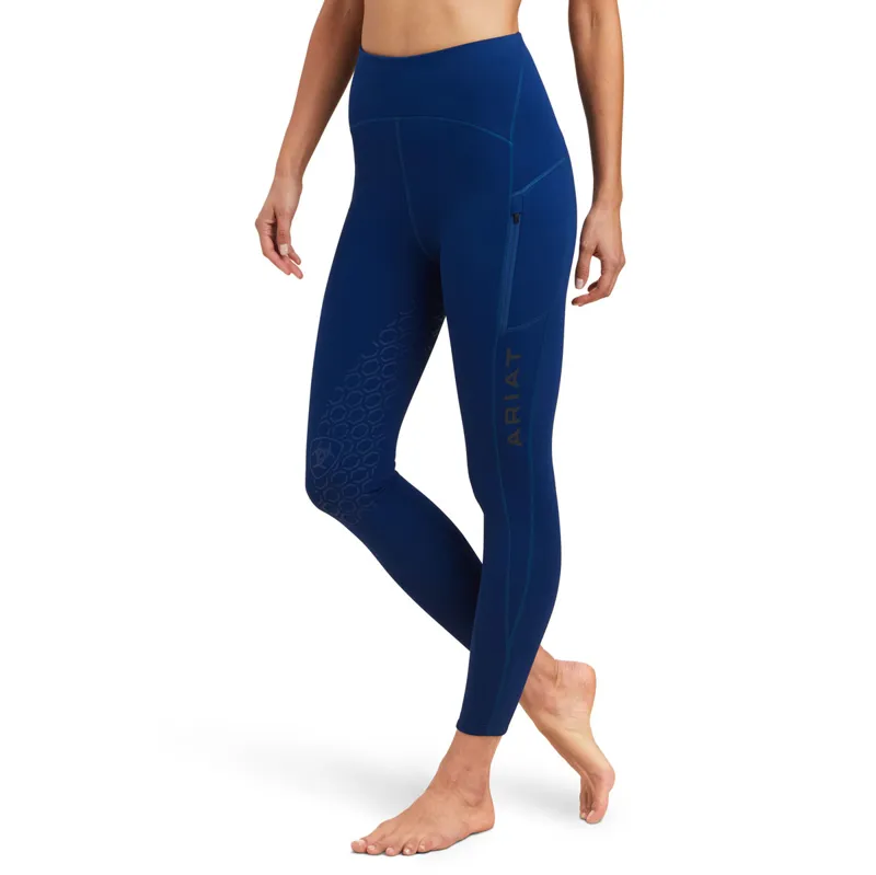 Ariat Venture Thermal Half Grip Ladies Riding Tights - Estate Blue