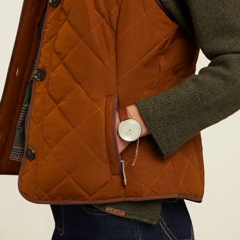 Ariat Country Woodside 2.0 Ladies Quilted Gilet - Chestnut - X-Small-4