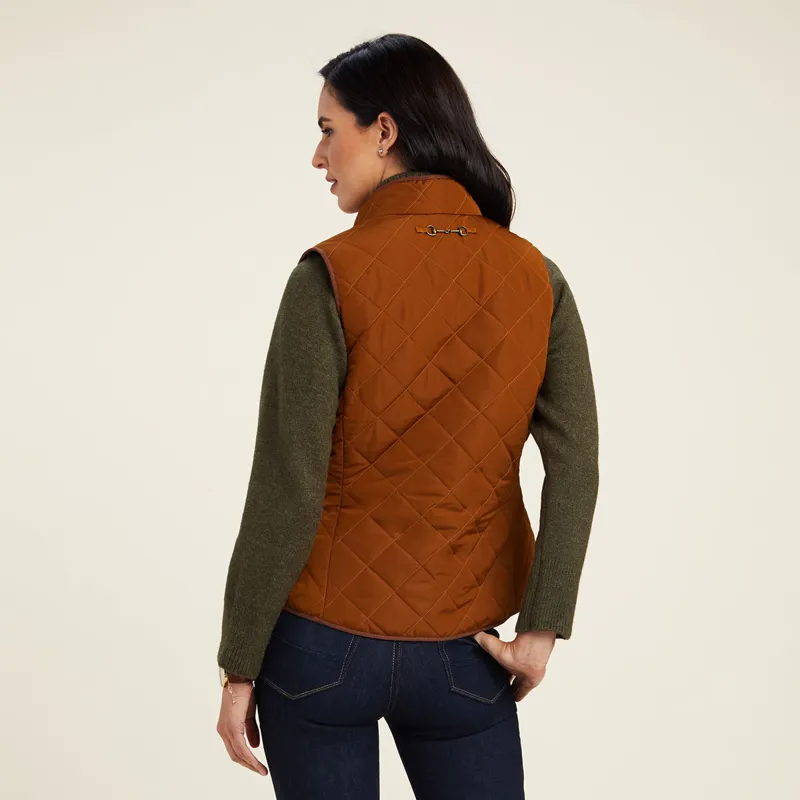 Ariat Country Woodside 2.0 Ladies Quilted Gilet - Chestnut - X-Small-1