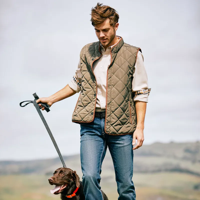 Ariat Country Woodside Mens Quilted Gilet - Earth-7