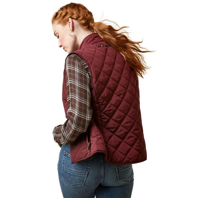 Ariat Country Woodside Ladies Quilted Gilet - Tawny Port-1