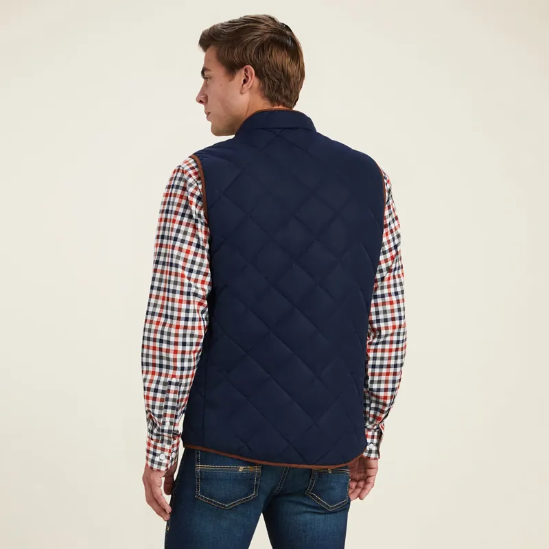 Ariat Country Woodside Mens Quilted Gilet - Navy-1