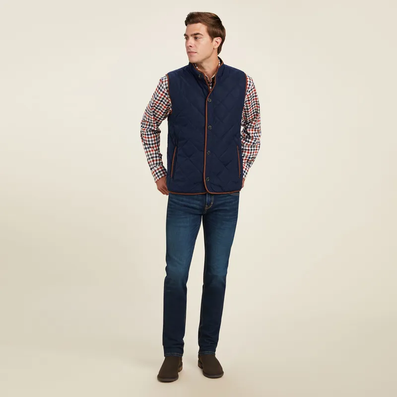 Ariat Country Woodside Mens Quilted Gilet - Navy-2