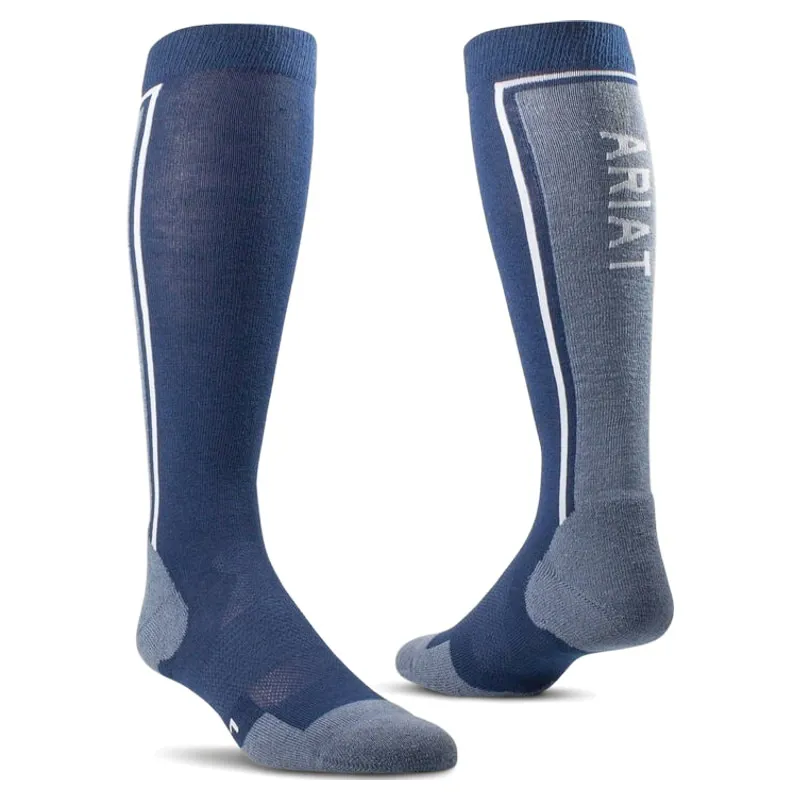 AriatTEK Winter Slimline Tall Riding Socks - Blue/Navy