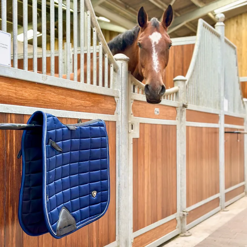 Arma Eltar Satin Dressage Saddlecloth - Navy-6