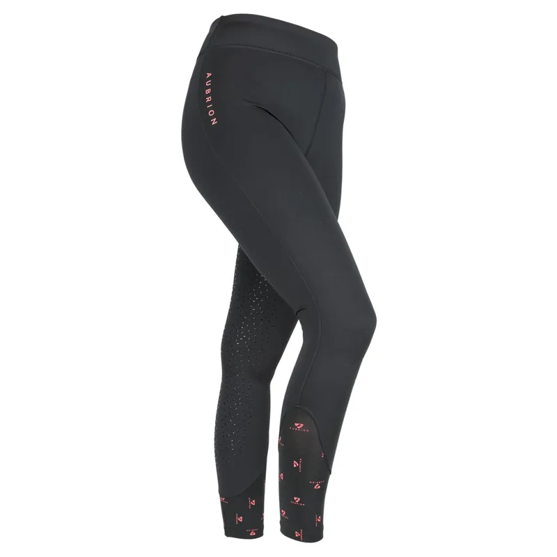 Aubrion Porter Full Grip Ladies Winter Riding Tights - Black