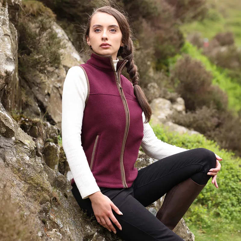 Aubrion Core Ladies Fleece Gilet - Maroon-7