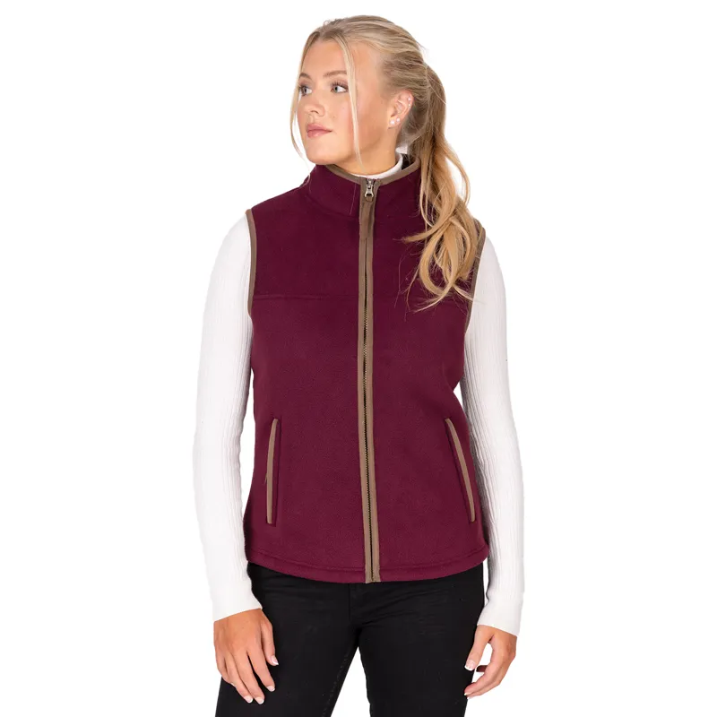 Aubrion Core Ladies Fleece Gilet - Maroon-1