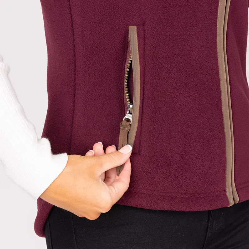 Aubrion Core Ladies Fleece Gilet - Maroon-5