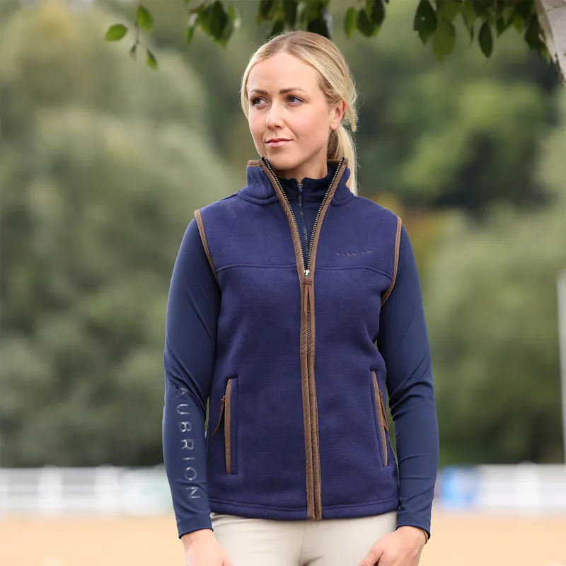 Aubrion Core Ladies Fleece Gilet - Navy-3