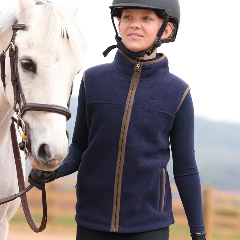 Aubrion Core Young Rider Fleece Gilet - Navy-2