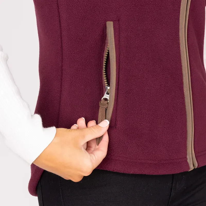 Aubrion Core Womens Fleece Gilet - Maroon-6