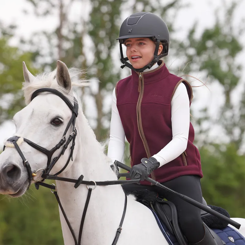 Aubrion Core Young Rider Fleece Gilet - Maroon