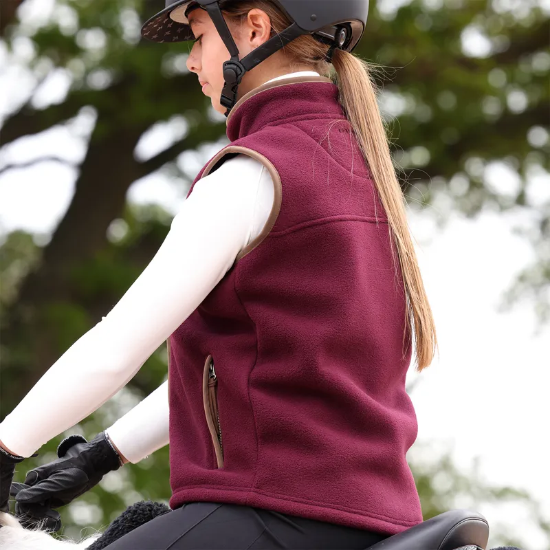 Aubrion Core Young Rider Fleece Gilet - Maroon-2